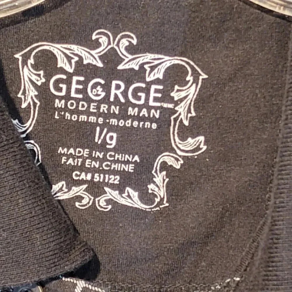 George Men's Black Plaid  Polo Shirt in Size Large - Picture 3 of 8